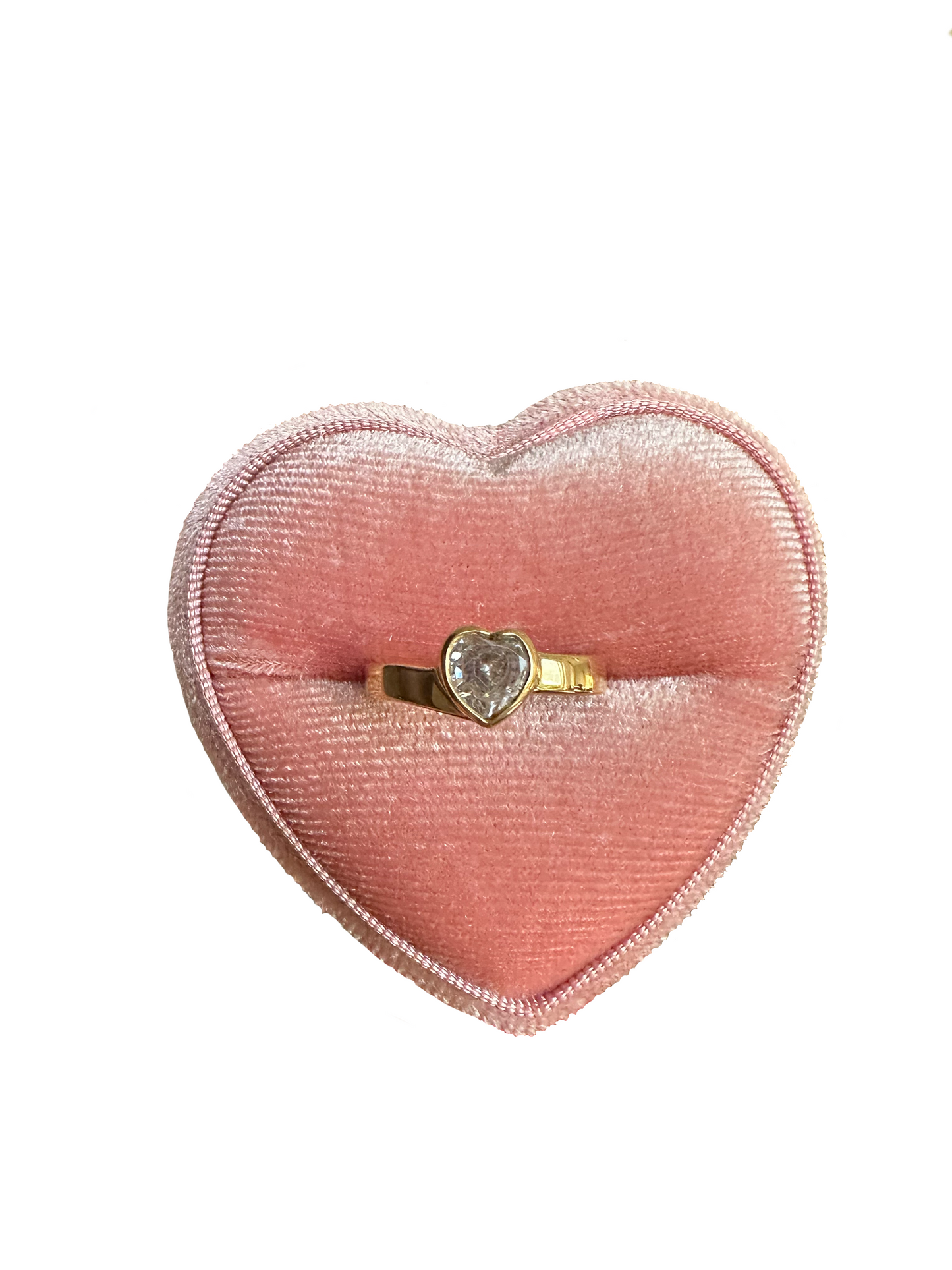 Crystal Clear Amora - 18K Gold with Heart Shaped Zircon