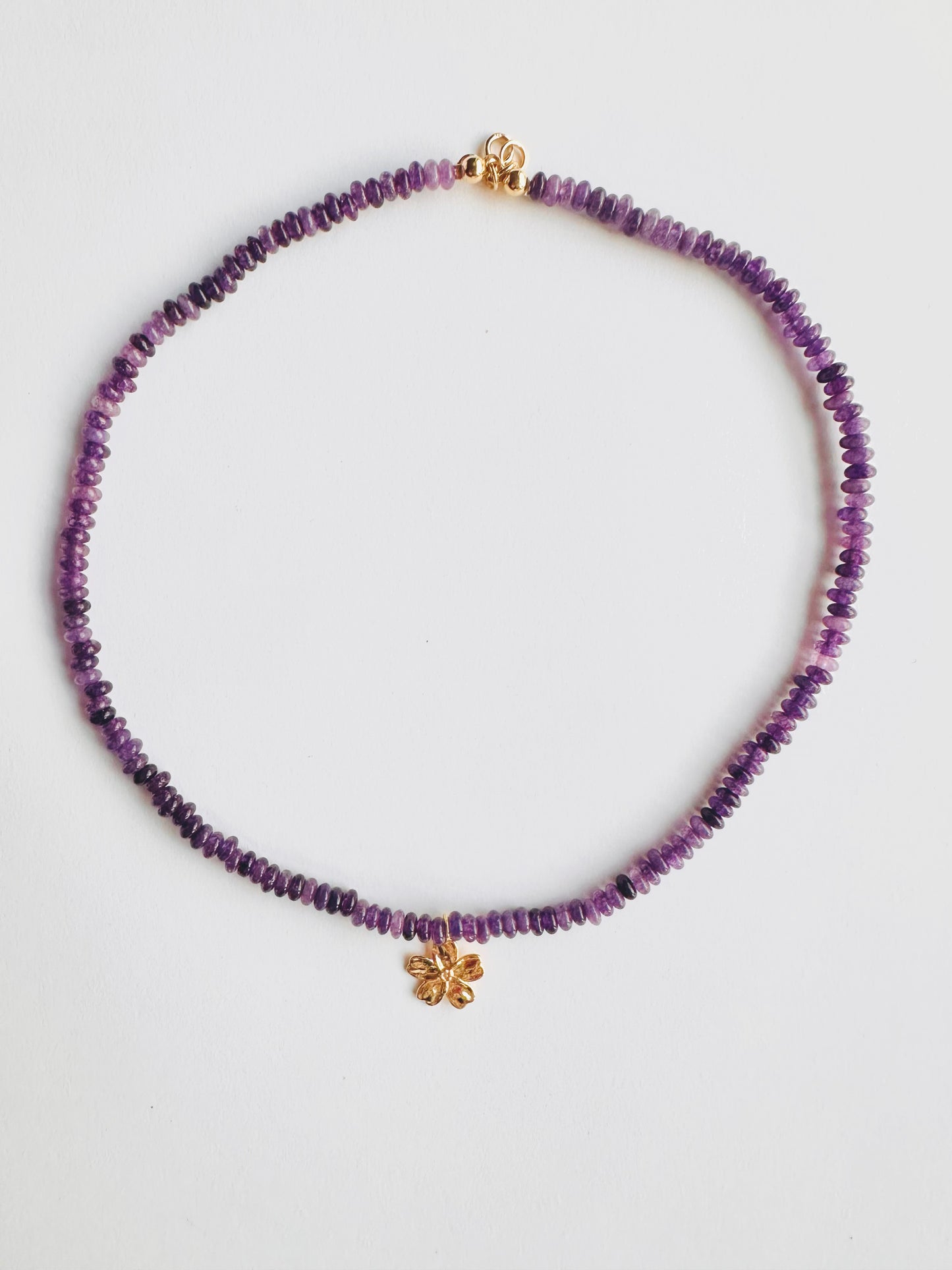 Violet Bloom Necklace – Chalcedony Beads