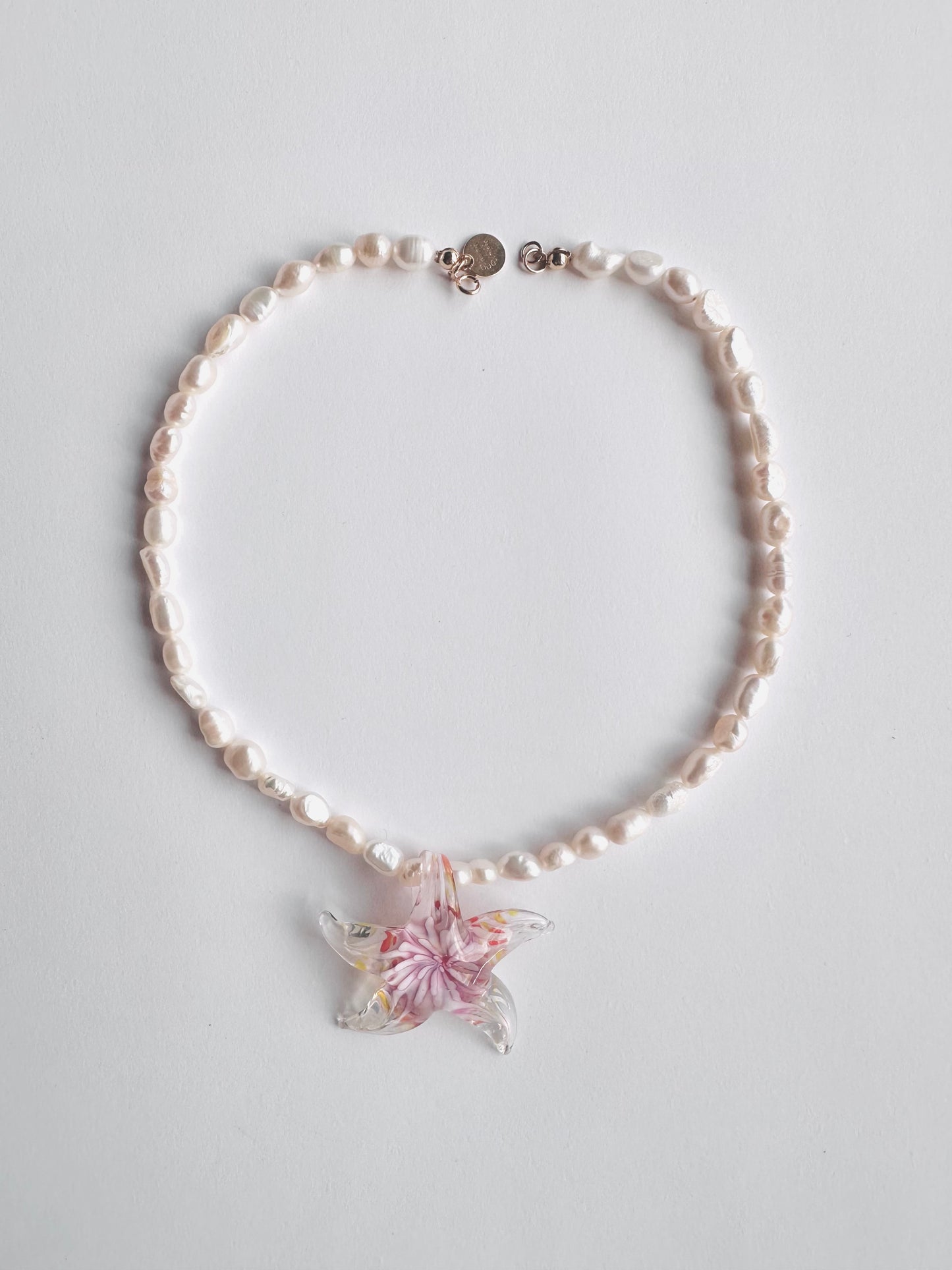 Ocean Star Necklace - Pearls with Glass Star Pendant