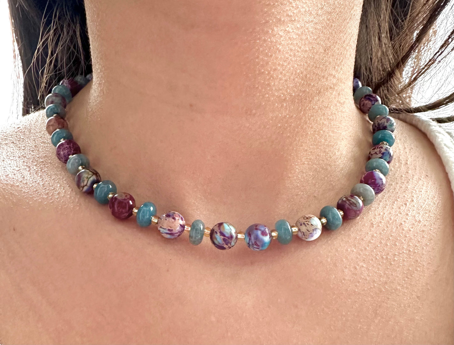 Under the sea Necklace - Jasper and Chalcedony beads