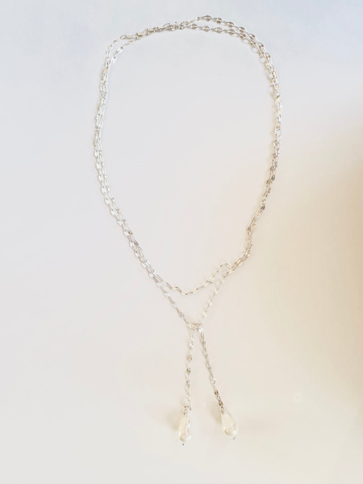 Silver Swirl Tie Necklace