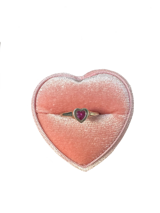 Fuchsia Heart Ring - Sterling Silver