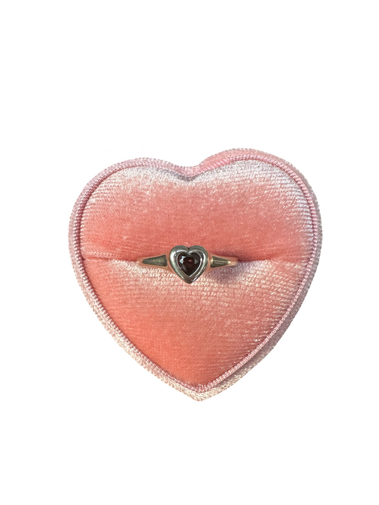 Bordeaux Heart Ring - Sterling Silver