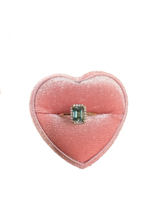 Marina - 18k Gold with an Aquamarine Moissanite