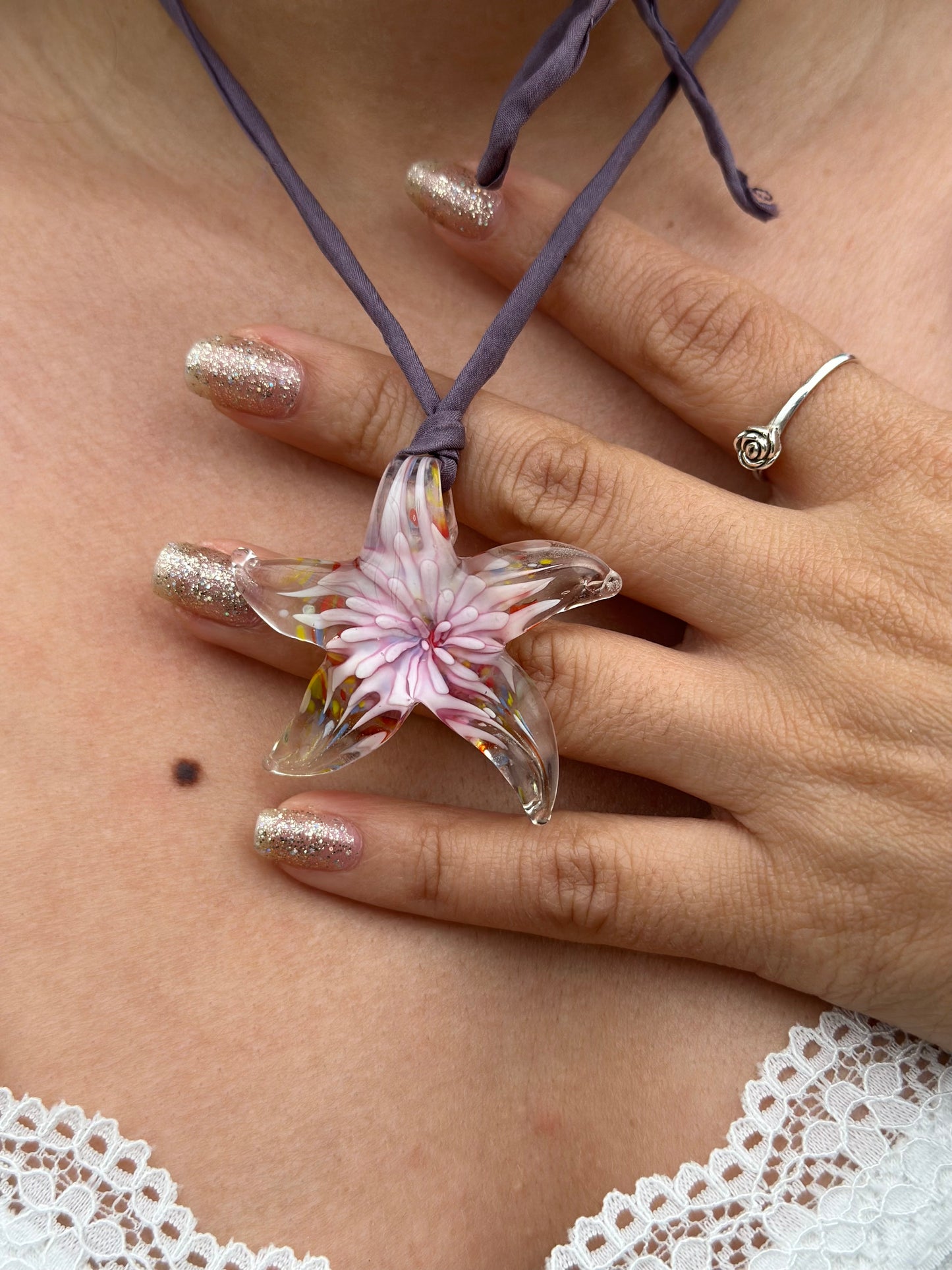 Silken Starfish Necklace